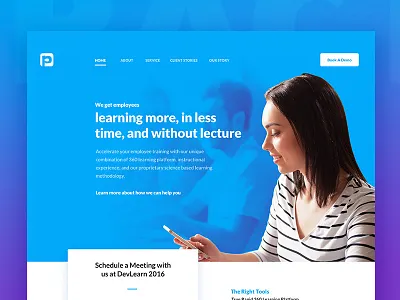 Practi Employee Training Landing Page blue landing page wip
