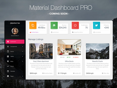 Material Dashboard PRO - Premium Bootstrap Admin Template bootstrap dashboard material admin material dashboard material design premium premium admin template premium dashboard