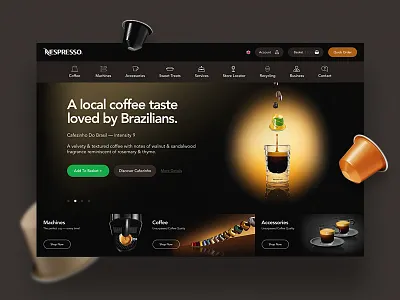 Nespresso UI Concept clean coffee concept ecommerce hero home nespresso product rounded simple ui