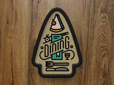 Dining Patch - 5280 Magazine 5280 magazine best of denver editorial halftone def illustration monoline patch
