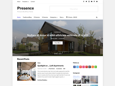 Presence - Blog Demo blog hotel magazine presence real estate theme wordpress wpzoom