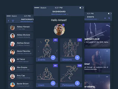 Crossfit app app blue clean dark fireart fireart studio flat interface ios minimal ui ux
