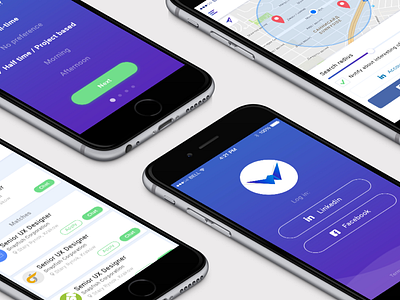 Workeo iOS app application ios job application mobile app mobile screens