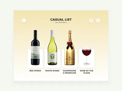 Wine Menu Casual List bottle champagne hotel ipad restaurant ui wine