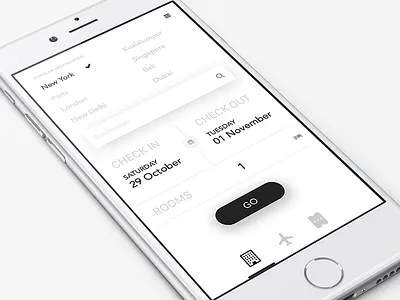 Hotel app clean iphone mobile ui ux