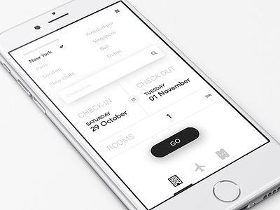 Hotel app clean iphone mobile ui ux