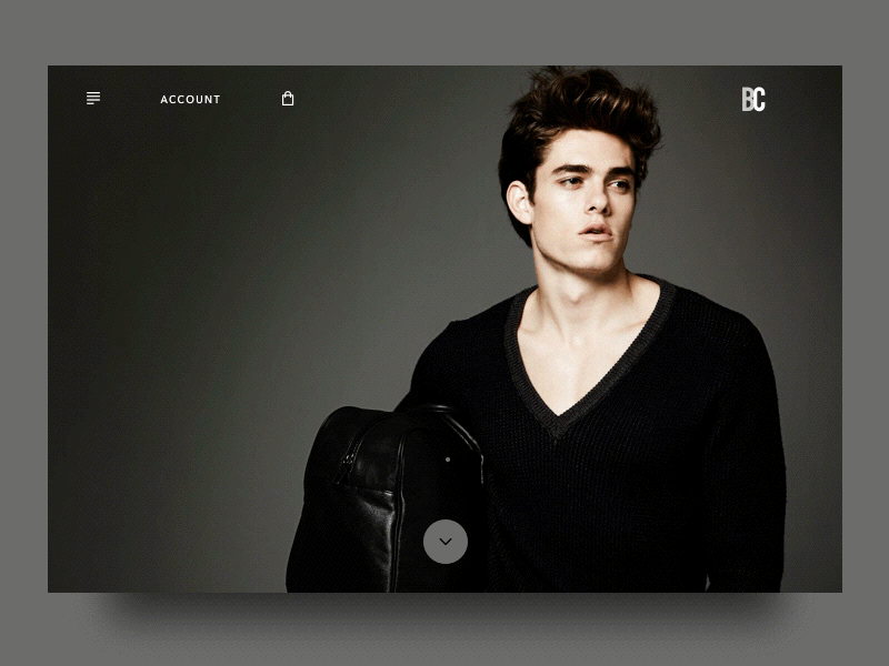 Scrolling Effect Concept - Men's Fashion Site animation ecommerce landing page modern parallax principle scrolling shop sketch ui ux web design