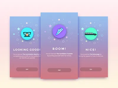 Award badges for LifeLine Response App app awards badges colorful disguise flat icon ios rewards shoe ui ux