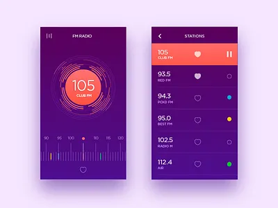 Radio UI fm radio list music music player radio radio ui tuner