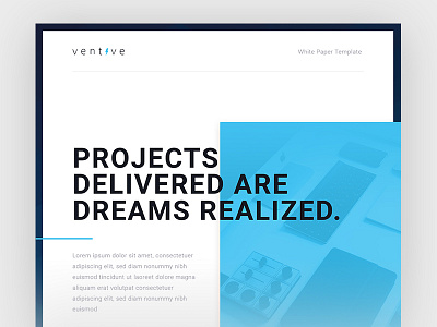 Ventive Whitepaper agency letter template digital agency print design minimal clean modern design print work design typography usage ventive white paper template design