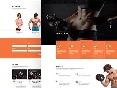 Fitness club website fitness