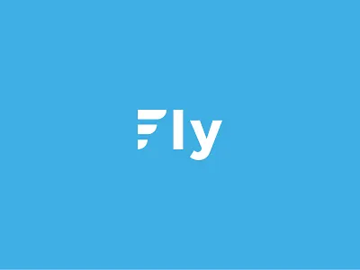 Fly logo design blue f fly logo logotype mark minimal monogram sans serif sky