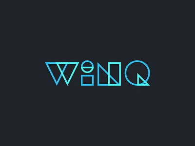 Winq Logo app branding geometric geometry graphic design logo mobile triangle typography vector