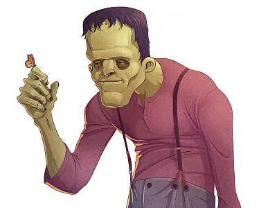 Frankie character character design drawing frankenstein halloween illustration