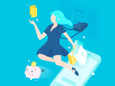 Coupon & Account balance balance coupon phone piggy shopping