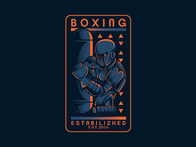 Robo Boxing apparel boxing champs illustration mecha retro color robot vector