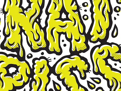 Keep it Grimy, keep it Slimy custom halftone hand lettering piss punk rat skateboard slime