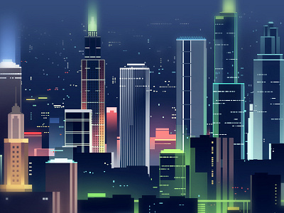 Night Shot black city neon night shop skyline street