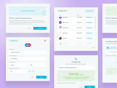 Conference Calling - Pop Ups dashboard interface modals ui user experience user interface ux web app web design