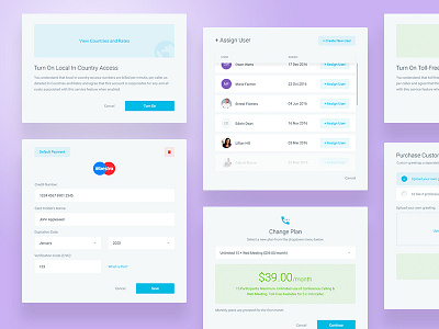 Conference Calling - Pop Ups dashboard interface modals ui user experience user interface ux web app web design