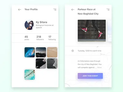 Social Activity Apps apps concert daily event feed media profile social ui ux