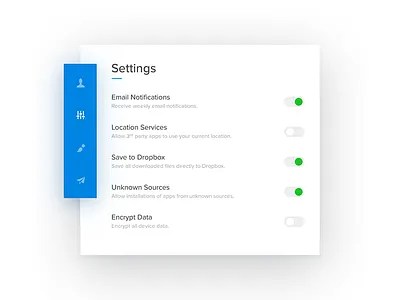Settings - Daily UI - #007 challenge daily material panel settings ui