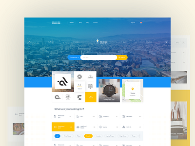 Local Search Service For Brands and Places design flat interface marketing search site ui ux web website