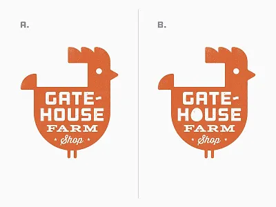 Gatehouse - A or B? chicken farm gatehouse hen logo logo design projekt inc. sean costik shop