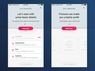 Adding inventory item process challenge mobile process progress steps ui ux