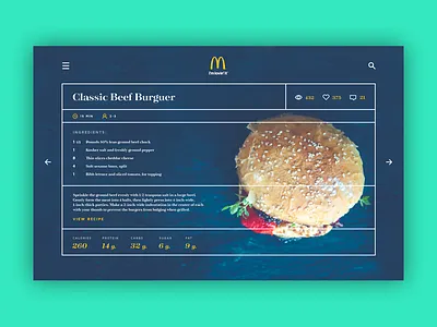 Recipe - Daily UI #040 burger concept dailyui food ingredients inspiration recipe tipography ui ux