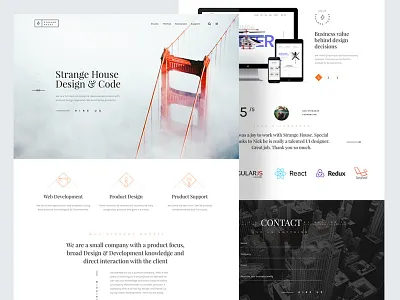 Strange House Studio - Launch agency clean design hire landing minimal minimalistic studio white