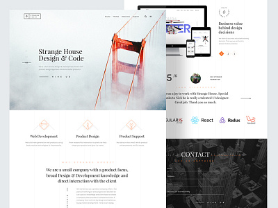 Strange House Studio - Launch agency clean design hire landing minimal minimalistic studio white