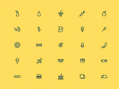 65 Foodie Icons assets food icons foodie icons icon set iconography icons sidecar