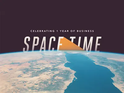 Celebrating 1 Year of Business brand business earth logo spacetime