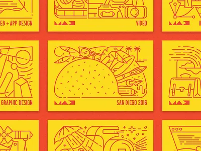 Adobe MAX postcards adobe max design french paper illustration justin tran mamas sauce postcards san diego screenprint