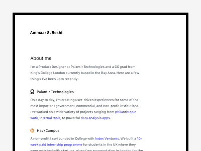 Website Update about clean dark minimal personal portfolio redesign typography web design website