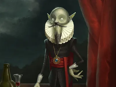 Vampire character design dutch halloween illustration moon vampire