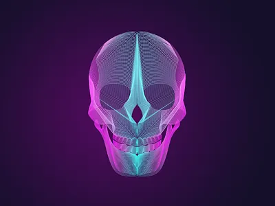 Skull blend gradient mesh skull