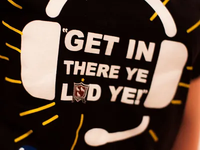 #GetInThereYeLadYe Charity Campaign black branding charity clothing design football illustration sport sports tee tshirt