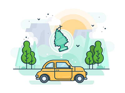 Odor Removal DIY for Your Car air car freshener icons lines odor road trip vacuum wipes