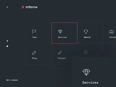 Inflame business dark design flat portfolio promo site ui ux web webdesign website
