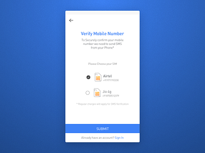 Dual Sim Account Registration - Concept Design accountregistration application design dualsim online product ui ux visual