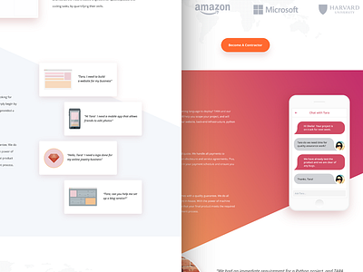 Landing Page For Tara app landing marketing ui ux web website