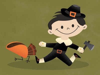 Big Pilgrim boy child creepy illustration november taco thanksgiving