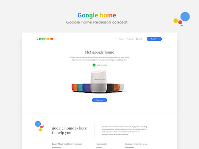 Google Home Landing page Redesign Concept clean design google home homepage landing ui ux web website zihad