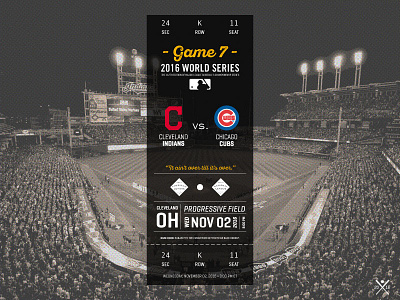 2016 World Series Ticket baseball chicago cleveland cubs debut world series indians ticket