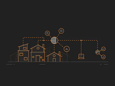 Home Illustration. attach background data document illustration process property report tree update