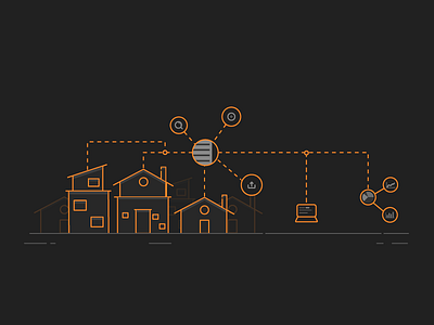 Home Illustration. attach background data document illustration process property report tree update