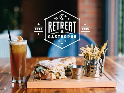 Postcard mailer / Retreat Gastropub appetite appeal direct mail food mailer postcard retreat gastropub retreat st. louis st. louis stl design