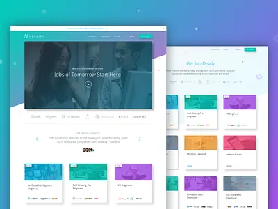 The New Udacity cards color gradient udacity ui design web design